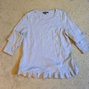 Light blue ruffled sweater